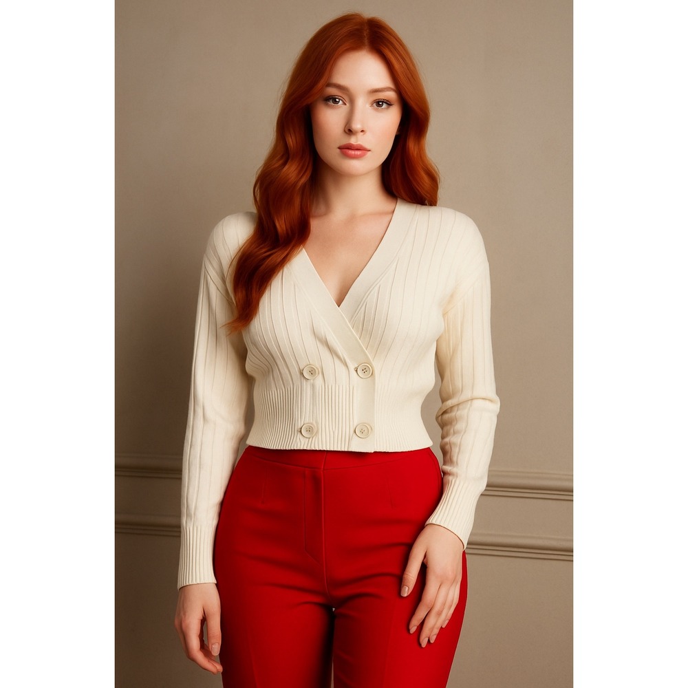 ⭐️CUPSHE short cardigan long sleeves color white size‎ M